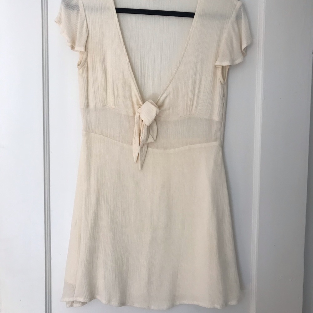 Millau Cream Tie-Front Dress